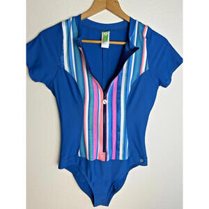 Next by Athena Swimsuit Women's Large Activewear Zip-up Short Sleeve Athleisure